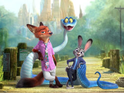 Der Fuchs Nick Wilde, die Grubenotter Gary De'Snake und das Kaninchen Judy Hopps: Protagonisten im Disney-Zeichentrickfilm ZOOMANIA 2 © 2025 Walt Disney Animation Studios