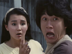 Brigitte Lin und Jackie Chan in POLICE STORY (Screenshot) © 1985 Golden Way Films Ltd. / Golden Harvest